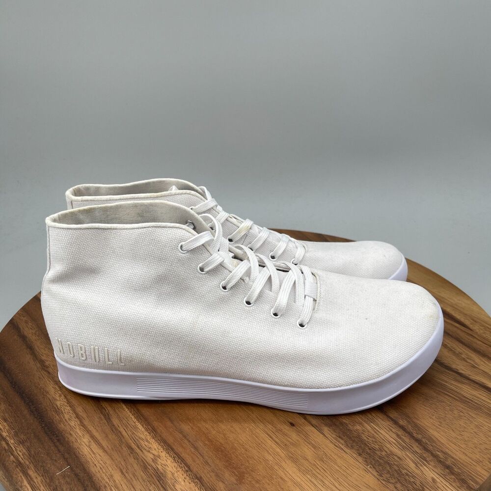 NOBULL Canvas Shoes Mens Size 12 White High Top Trainers Casual Comfort Sneakers